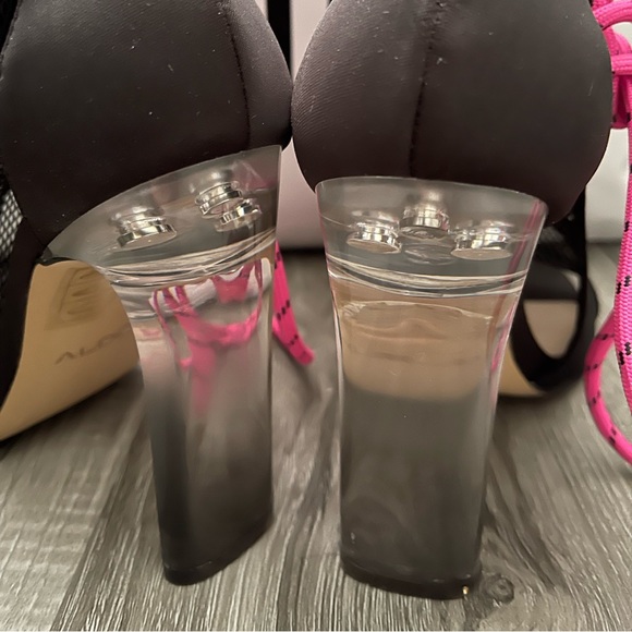 ALDO black fishnet heels - Picture 3 of 3